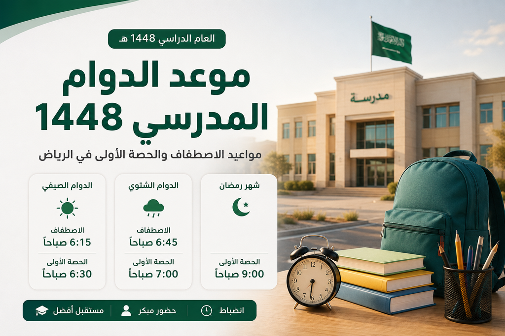 موعد الدوام المدرسي 1448